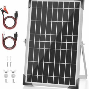 Voltset 10W 12V Solar Panel Kit, Solar Battery Trickle Charger Maintainer + Upgrade 10A MPPT Charge Controller + Adjustable Mount Bracket for Car, RV, Boat, Motorcycle, Gate Opener